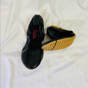 Lizza Black Leather Foldable Ballerina Flat